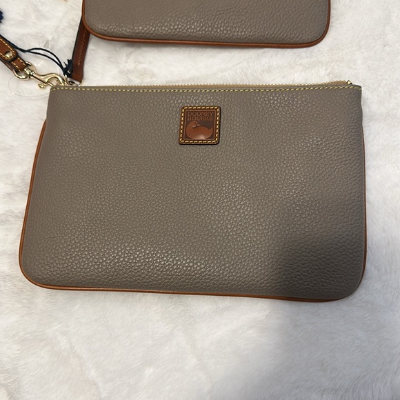 Dooney & Bourke 3 pcs bundle, small and large wristlets and wallet in Taupe - Picture 6 of 11